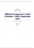 IRM4724 Assignment 4 2024 (776400) - DUE 5 September 2024