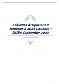 LCP4804 Assignment 2 Semester 2 2024 (201383) - DUE 9 September 2024