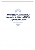 MNO2603 Assignment 3 Semester 2 2024 - DUE 10 September 2024