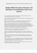 Medical Office Procedures Outcomes 1-10 final theory Exam Questions And Correct Answers