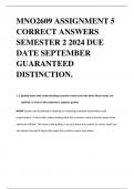 MNO2609 ASSIGNMENT 5 CORRECT ANSWERS SEMESTER 2 2024 DUE DATE SEPTEMBER GUARANTEED DISTINCTION. 