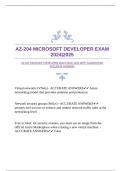 AZ-204 MICROSOFT DEVELOPER EXAM 2024|2025 WITH GUARANTEED ACCURATE ANSWERS