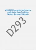 WGU D293 Assessment and Learning  Analytics OA Exam Test Notes  Western Governors University