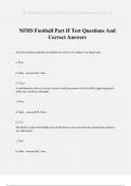 NFHS Football Part II Test Questions And Correct Answers