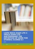 CAPM MOCK EXAM LITE 4 (MOCK EXAM LITE 4DETERMINING THE DEFINITION OF DONE FOR STORIES) SCORED A+