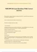 NIH IPPCR Exam Questions With Correct Answers