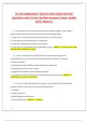 ATI RN COMMUNITY HEALTH PROCTORED EXAMS 2023 -2024 WITH NGN/ ACTUAL EXAM QUESTIONS WITH 100% CORRECT VERIFIED ANSWERS/ GRADED A+