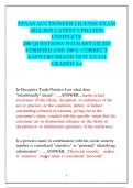 TEXAS AUCTIONEER LICENSE EXAM 2024-2025 LATEST UPDATED COMPLETE 200 QUESTIONS WITH DETAILED VERIFIED AND 100% CORRECT ANSWERS BRAND NEW EXAM  GRADED A+