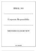 (LU) BMAL 560 Corporate Responsibility - Midterm Exam Review 20242025