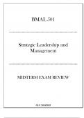 (LU) BMAL 501 Strategic Leadership & Management - Midterm Exam Review 20242025