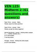 VEN 125- Midterm 2 (61 questions and answers).