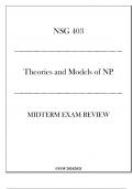 (UOP) NSG 403 Theories and Models of NP - Midterm Exam Review 20242025.