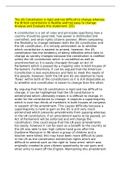 The US Constitution is rigid and too difficult to change whereas the British constitution is flexible and too easy to change. Analyse and Evaluate this statement