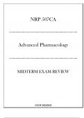 (UOP) NRP 507CA Advanced Pharmacology - Midterm Exam Review 20242025.