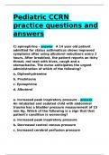 Pediatric CCRN practice questions and answers