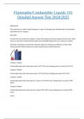 Flammable/Combustible Liquids 191 Detailed Answer Test 2024/2025