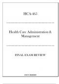 (GCU) HCA-465 Health Care Administration & Management - Final Exam Review 20242025.