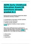 AEPA Early Childhood Education Exam(36 questions already graded A+).