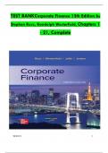 TEST BANK For Corporate Finance, 13th Edition By Stephen Ross, Randolph Westerfield, Verified Chapters 1 - 31, Complete Newest Version