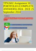 TPN2602 Assignment 50 PORTFOLIO (COMPLETE ANSWERS) 2024 - DUE 25 September 2024