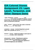 GIA Colored Stones Assignment 25 Lapis Lazuli, Turquoise, and Other Opaque Gems