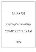 Complete NURS 752 Psychopharmacology Exam 2024! 100% CORRECT ANSWERS