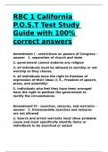 RBC 1 California P.O.S.T Test Study Guide with 100- correct answers