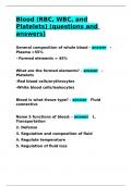 Blood (RBC, WBC, and Platelets) (questions and answers).