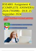 RSE4801 Assignment 4 (COMPLETE ANSWERS) 2024 (705098) - DUE 25 September 2024