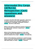 Intermodal Dry Cargo CNTR CSC Reinspection (Cert)(questions and answers)