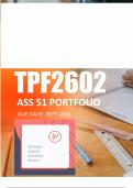 TPF2602 Assignment 51 PORTFOLIO (ANSWERS) 2024 - DISTINCTION GUARANTEED