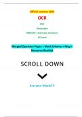 Official summer 2024 OCR GCE Geography H081/01: Landscape and place AS Level Merged Question Paper + Mark Scheme + Map + Resource Booklet