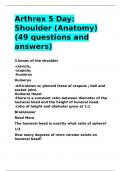 Arthrex 5 Day Shoulder (Anatomy)(49 questions and answers).