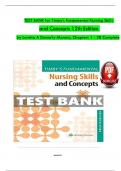 TEST BANK for Timby's Fundamental Nursing Skills and Concepts, 12th Edition by Loretta A Donnelly-Moreno, Verified Chapters 1 - 38, Complete Newest Version