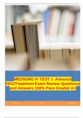 MEDSURG IV TEST 1- Advance EKG/Treatment Exam Review Questions and Answers 100% Pass Graded A+