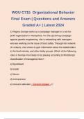 WGU C715  Organizational Behavior Final Exam | Questions and Answers Graded A+ | Latest 2024