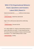 WGU C715 Organizational Behavior Exam | Questions and Answers Latest 2024 | Rated A+