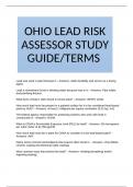 OHIO LEAD RISK ASSESSOR STUDY GUIDE/TERMS 