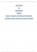 AQA 2024 AS CHEMISTRY 7404/2 Paper 2 Organic and Physical Chemistry Question Paper and Mark scheme Merged