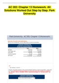 AC 202: Chapter 13 Homework. LATEST EXAM QUESTIONS All Solutions Worked Out Step by Step