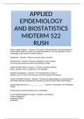 APPLIED EPIDEMIOLOGY AND BIOSTATISTICS MIDTERM 522 RUSH