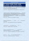 NC Notary Public Study Guide Questions And Answers Latest 