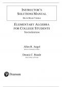 Elementary Algebra for College Students 10th Edition By Angel, Runde (Solution Manual)