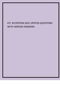 ATI NUTRITION 2021 UPDTED QUESTIONS WITH VERIFIED ANSWERS