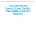 D081 Innovative and  Strategic Thinking Complete  Notes Western Governors  University