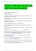 COSC 1436 Test Questions with Revised Answers 