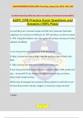 AAPC CPB Practice Exam Questions and Answers (100% Pass)