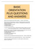 BASIC ORIENTATION PLUS QUESTIONS AND ANSWERS