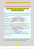 CPB HIPAA Exam Study Guide with Complete Solutions