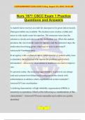 Nurs 1871 CSCC Exam 1 Practice Questions and Answers